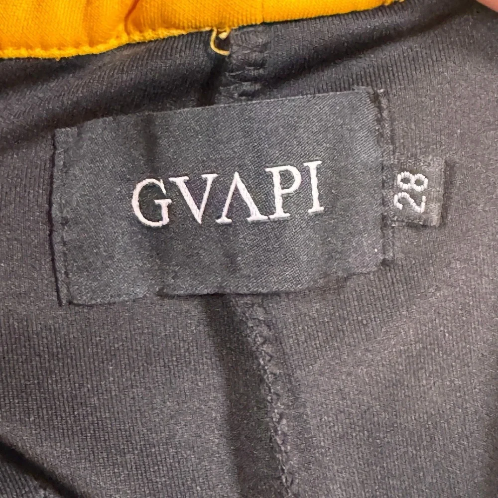 GVAPI Mens Colorblock‎ Track Pants Yellow Black White Size 28 Streetwear Joggers
